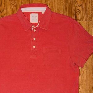 Billy Reid Orange Polo Shirt Medium